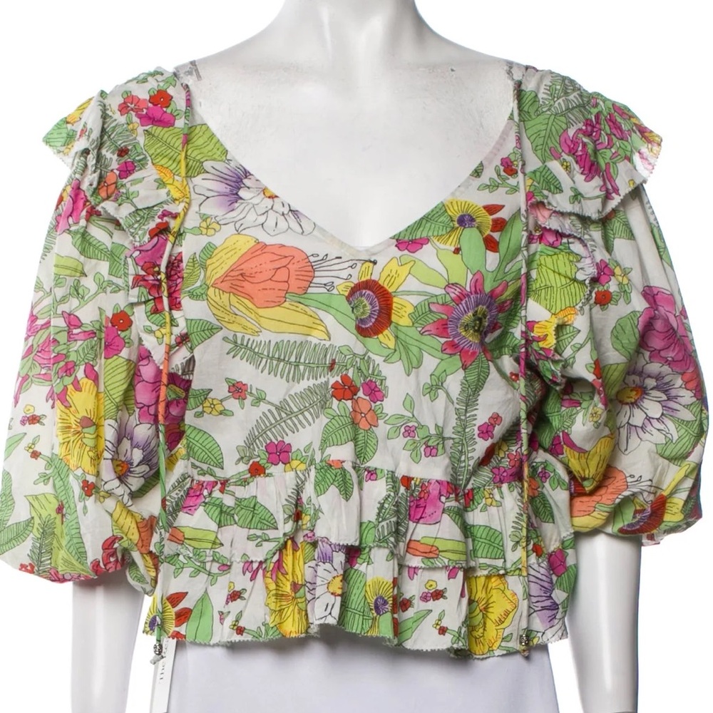 Anthropologie Love the Label Mitzie Floral Print Blouse